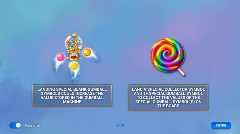 Sweet Candy Cash Stash - প্রধান মেনু এবং স্লট সেটিংস